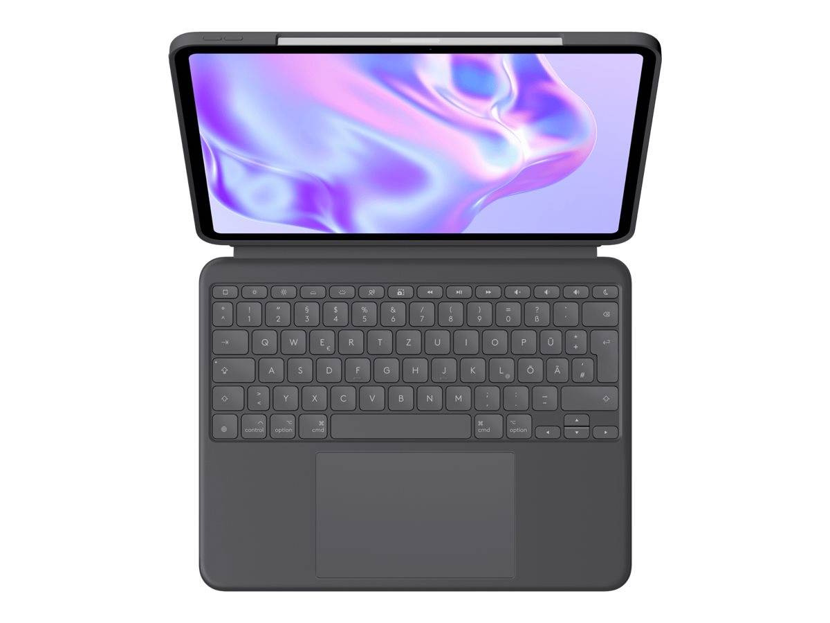Logitech Combo Touch - Tastatur und Foliohülle - mit Trackpad - hinterleuchtet - Apple Smart connector - QWERTZ - Deutsc