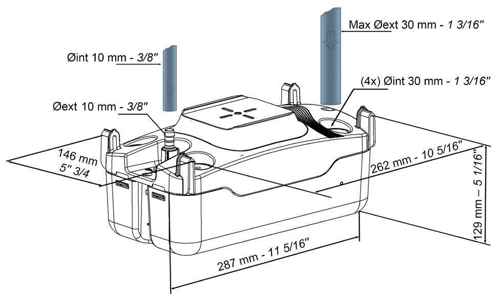 SAUERMANN Si-83 Pack 2 - Tank- Kondensatpumpe inkl. 5 m Druckschlauch für Klimaanlagen, Heizungen, Luftentfeuchter uvm.