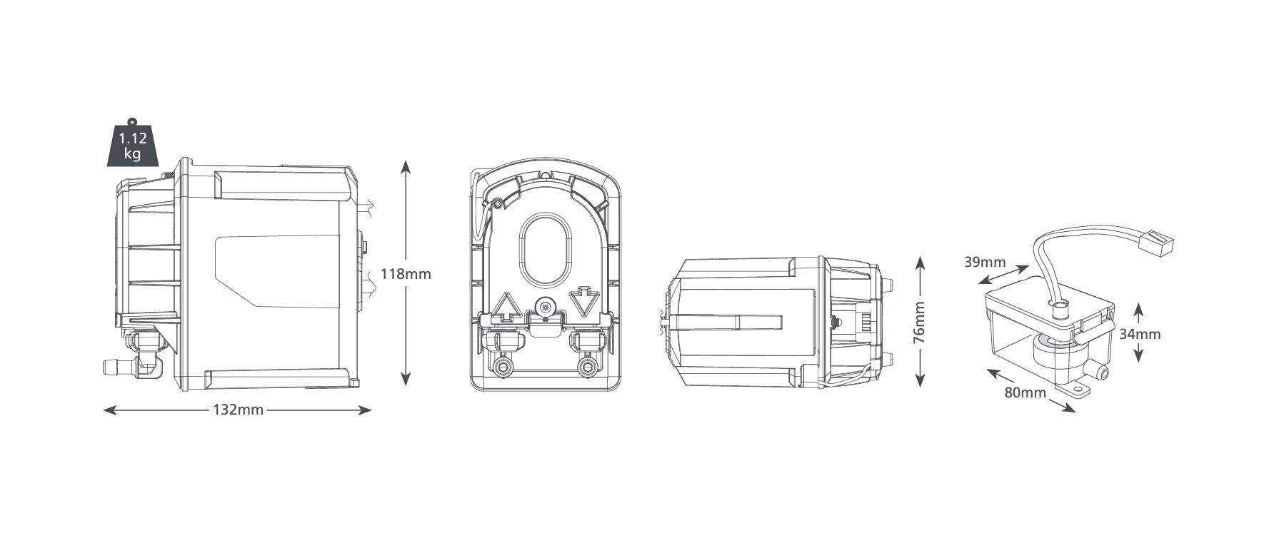 ASPEN Peri Pro+ Pumpe FP3391 mit Reservoir - Schlauchpumpe mit Alarm für Klima, Kühlung, Lüftung