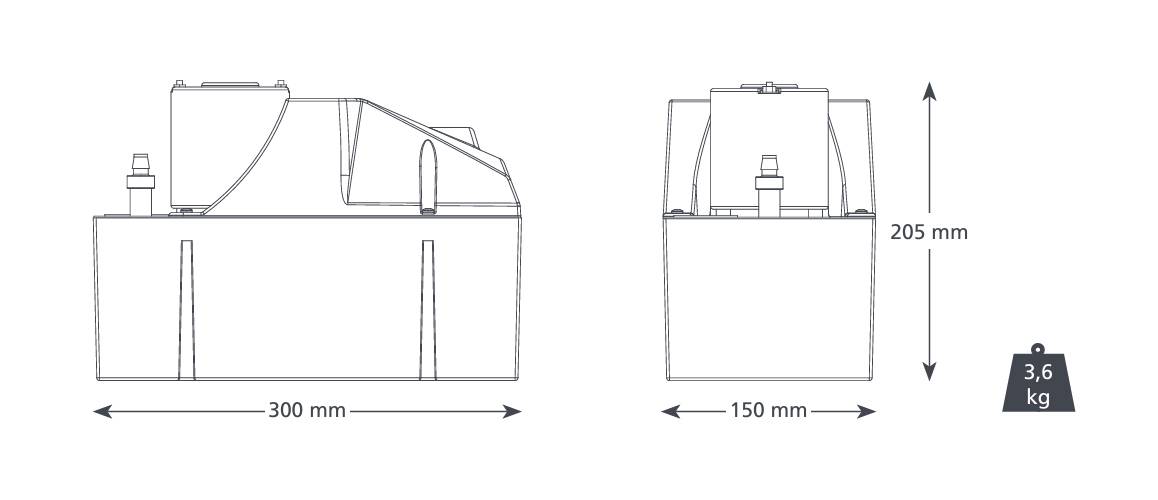 ASPEN Hot Water Economy Kondensatpumpe für Klimageräte | Größe:6 m