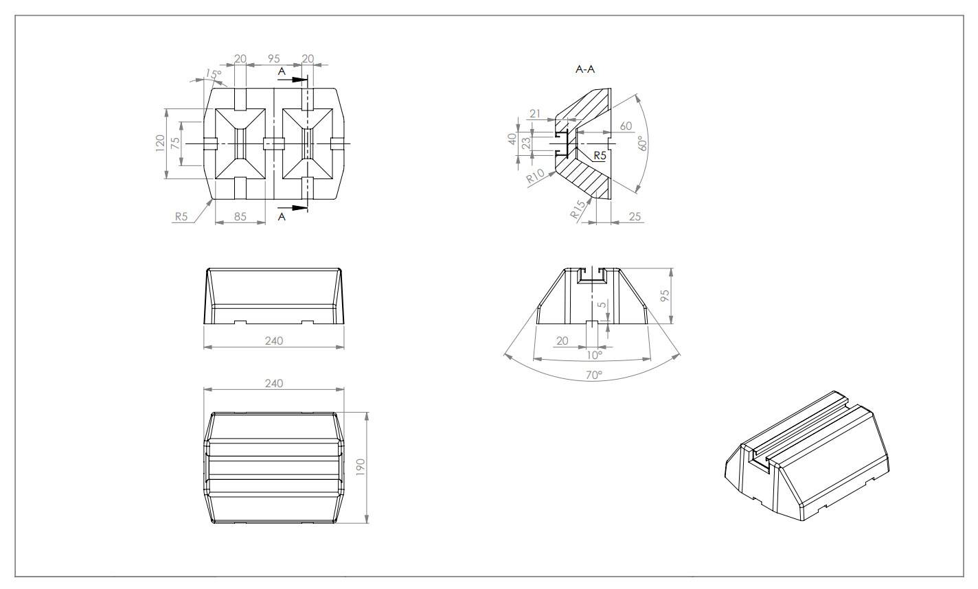GUS GDS Dämpfungssockel / Trassenträger / Bodenkonsole / Antivibrations- Fuß für Klimaanlagen und Wärmepumpen |