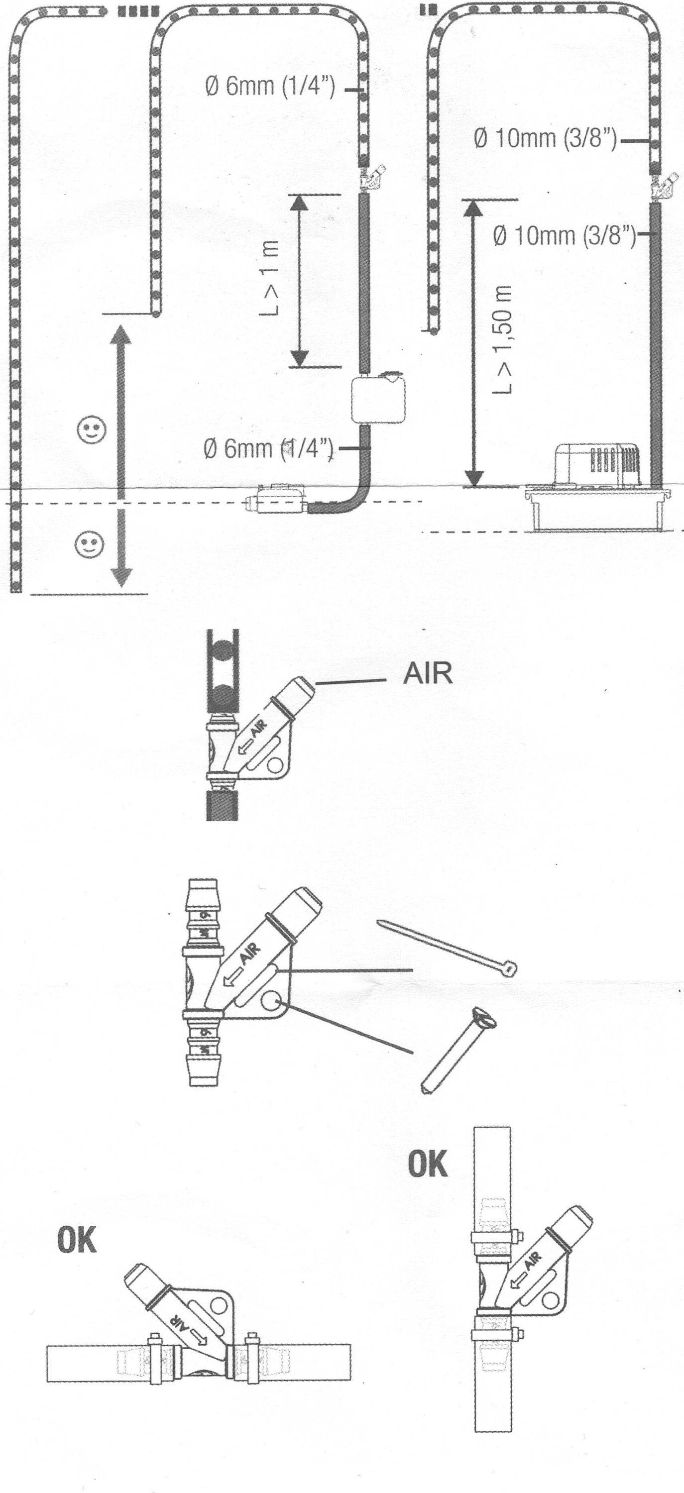 SAUERMANN Belüftungsventil / Entlüftungsventil "Drain Safe" Ø 10 mm (3/8'') für jegliche Kondensatpumpen