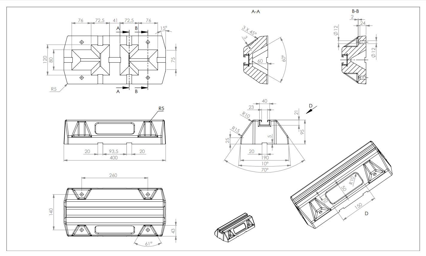 codex Premium Foot Set | Dämpfungssockel für Klimaanlagen und Wärmepumpen | Größe:400
