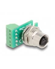 Delock M12Übergabemodul Adapter 4 Pin A-kodiert Buchse zu 5 Terminalblock zum 4-polig