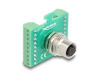 Delock - Netzwerkadapter - 17 pin M12 (W) zu 18-poliger Anschlussblock