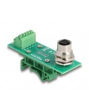 Delock M12Übergabemodul Adapter 4 Pin A-kodiert Buchse zu 5 Terminalblock für 4-polig