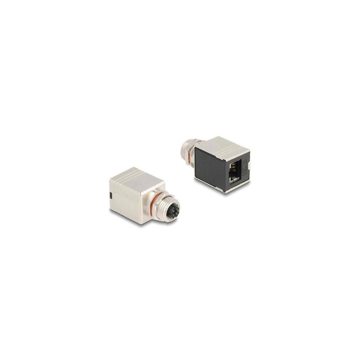 60087 - M12 Adapter X-kodiert 8 Pin Buchse zu RJ45 Buchse Cat.6A STP geschirmt ge