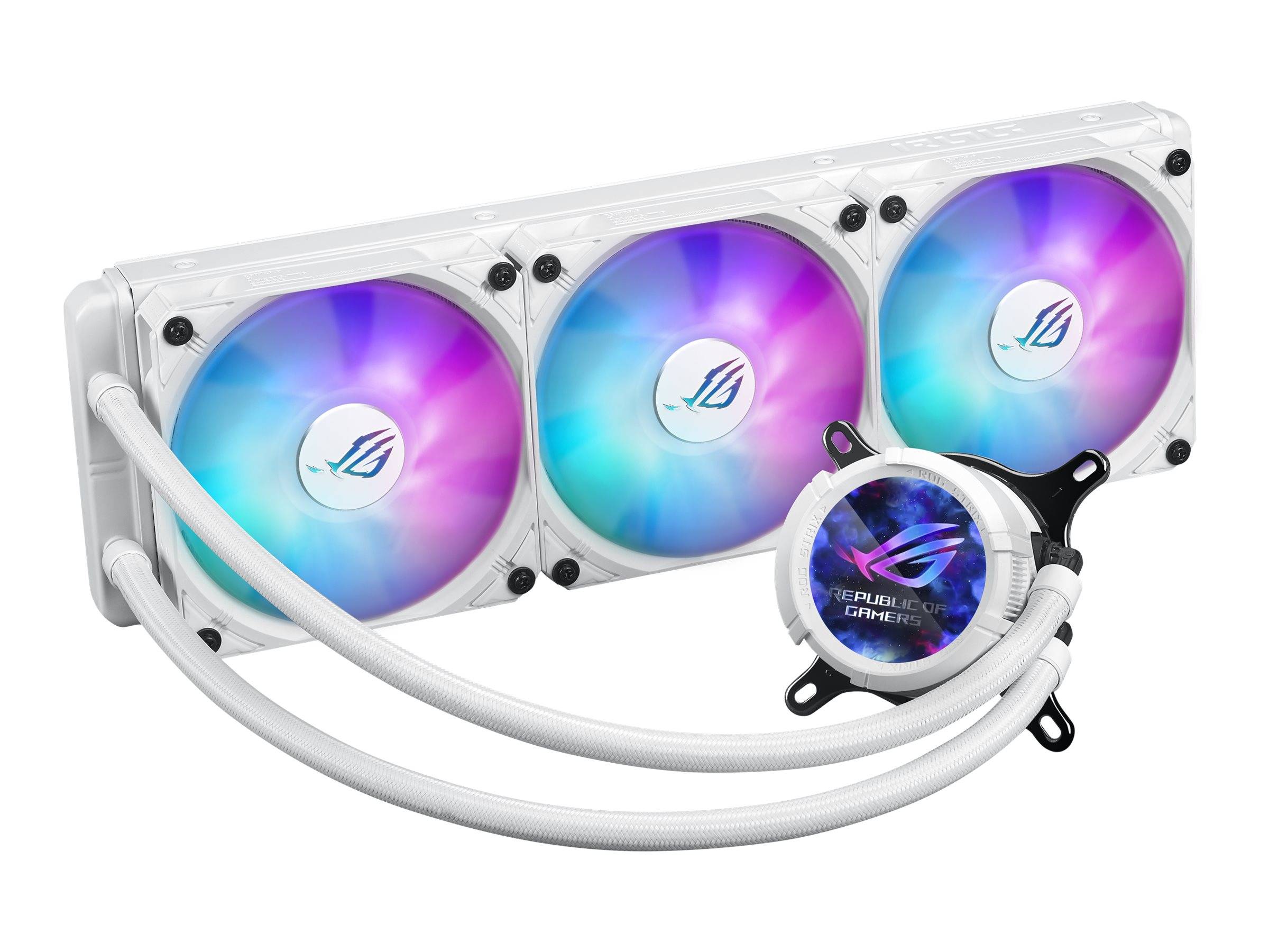 ASUS ROG STRIX LC III 360 ARGB LCD - White Edition - Prozessor-Flüssigkeitskühlsystem - (für: AM4, LGA1200, LGA1700, AM5