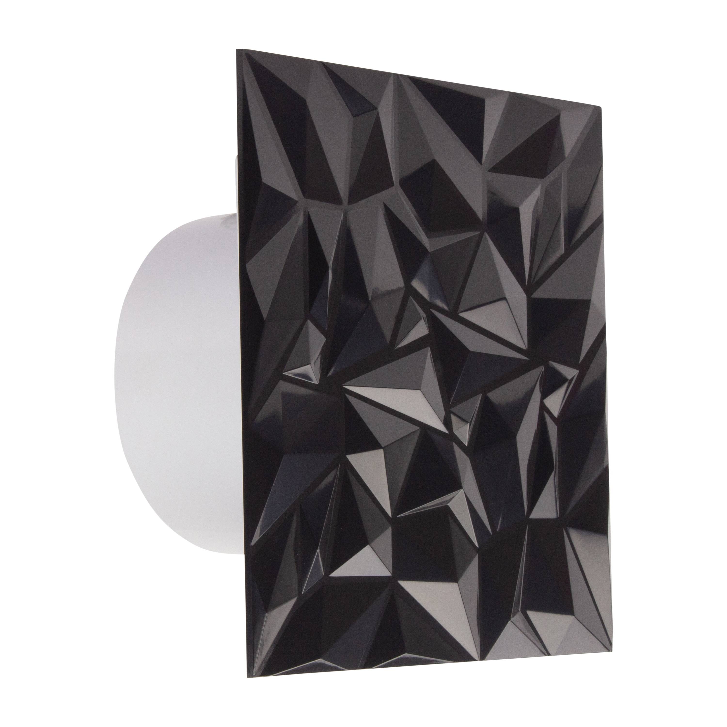 Badlüfter Wohnraumlüfter Diamant Panel anthrazit Ø 100 mm Feuchtesensor/Hygrostat