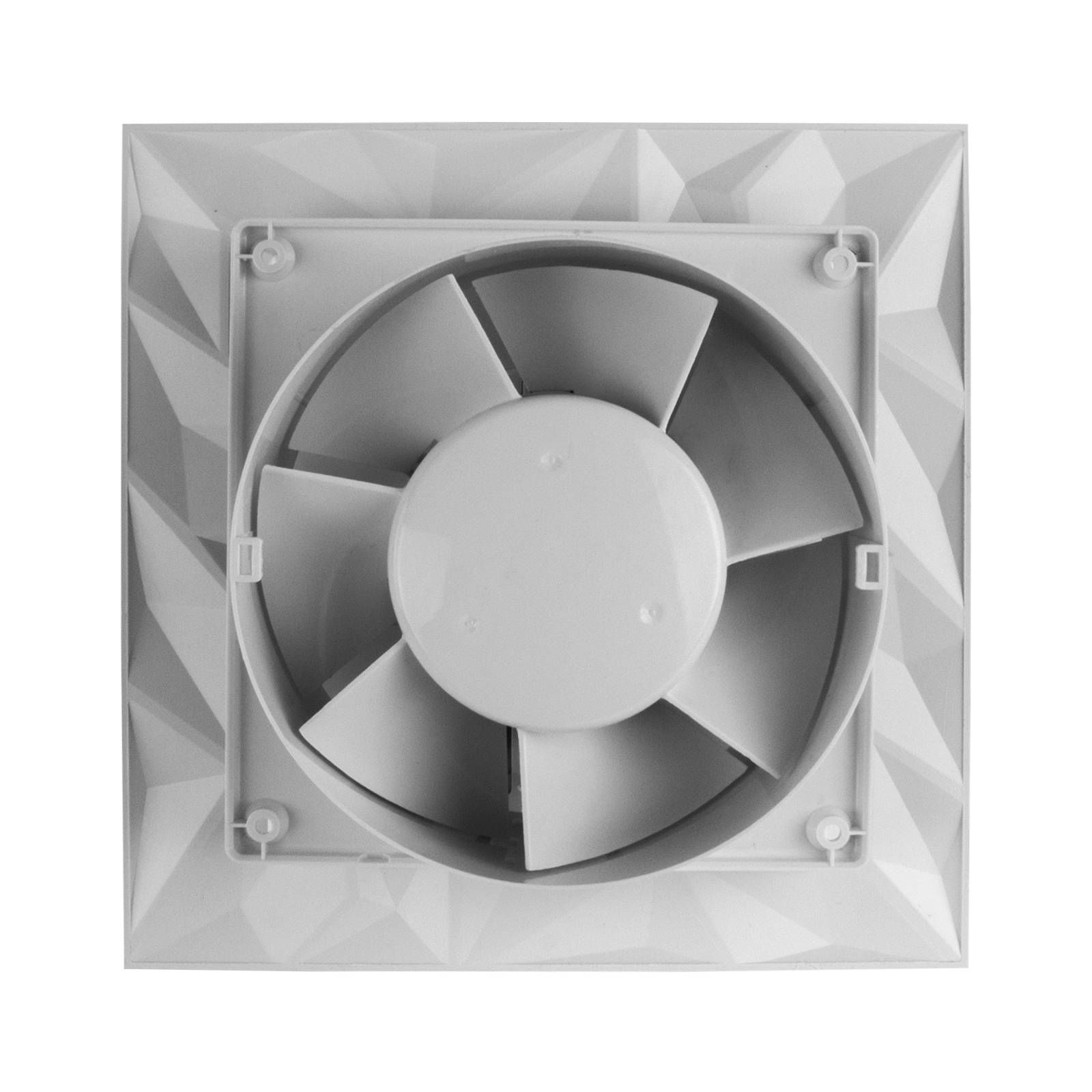 Badlüfter Wohnraumlüfter Lüfter Ventilator Diamant Panel weiß Ø 100 mm Feuchtesensor/Hygrostat
