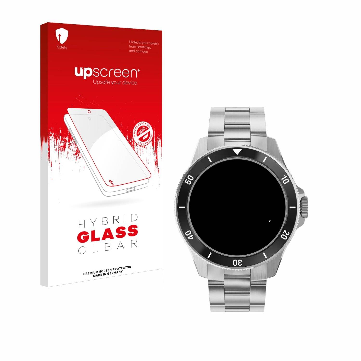 upscreen Hybrid Glas Panzer-Folie für Withings ScanWatch Nova (42