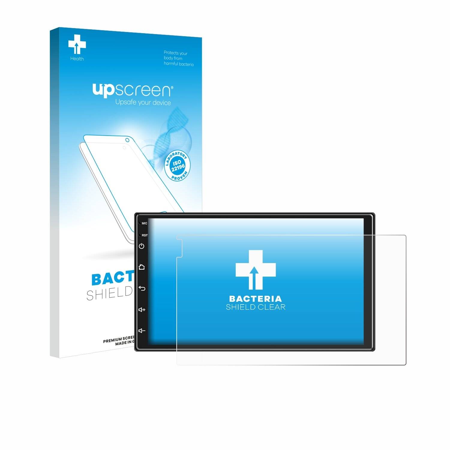upscreen Bacteria Shield Schutzfolie für Ankeway Car Radio 7 -