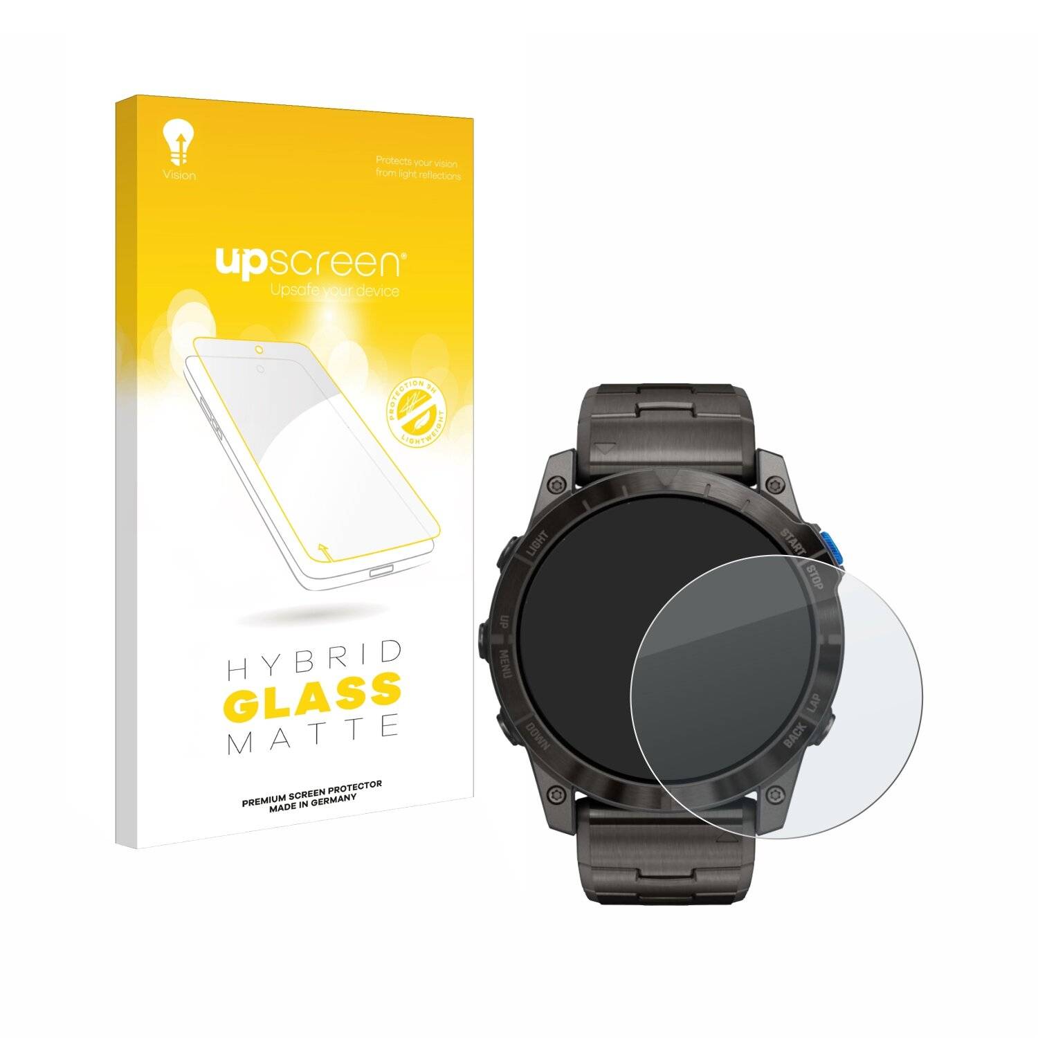 upscreen Hybrid Glas Matt Panzer-Folie für Garmin D2 Mach1