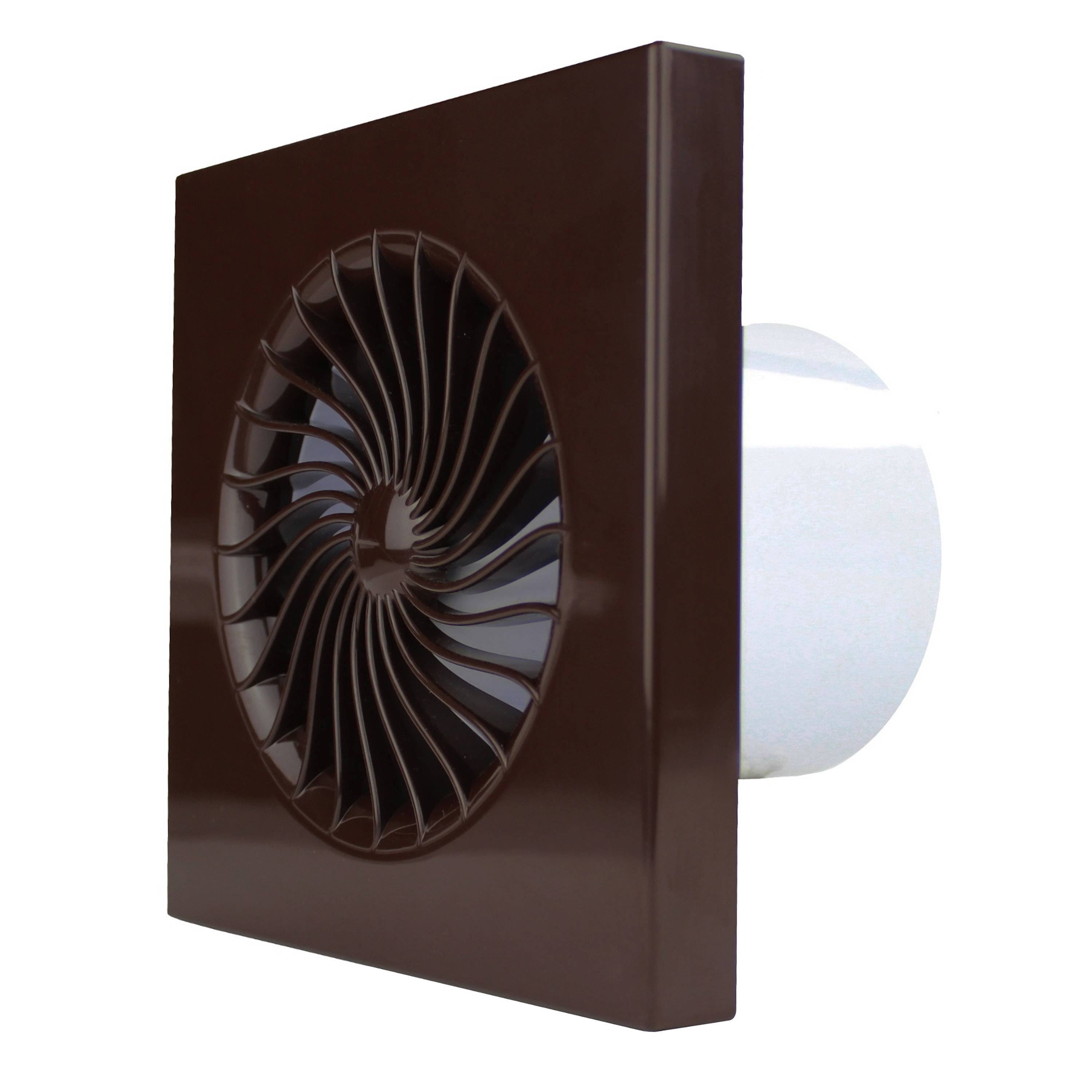 Lüfter Ventilator Badlüfter Wohnraumlüfter Badezimmer Zuluft Abluft Belüftung Ø 100 braun Nachlauf/Timer