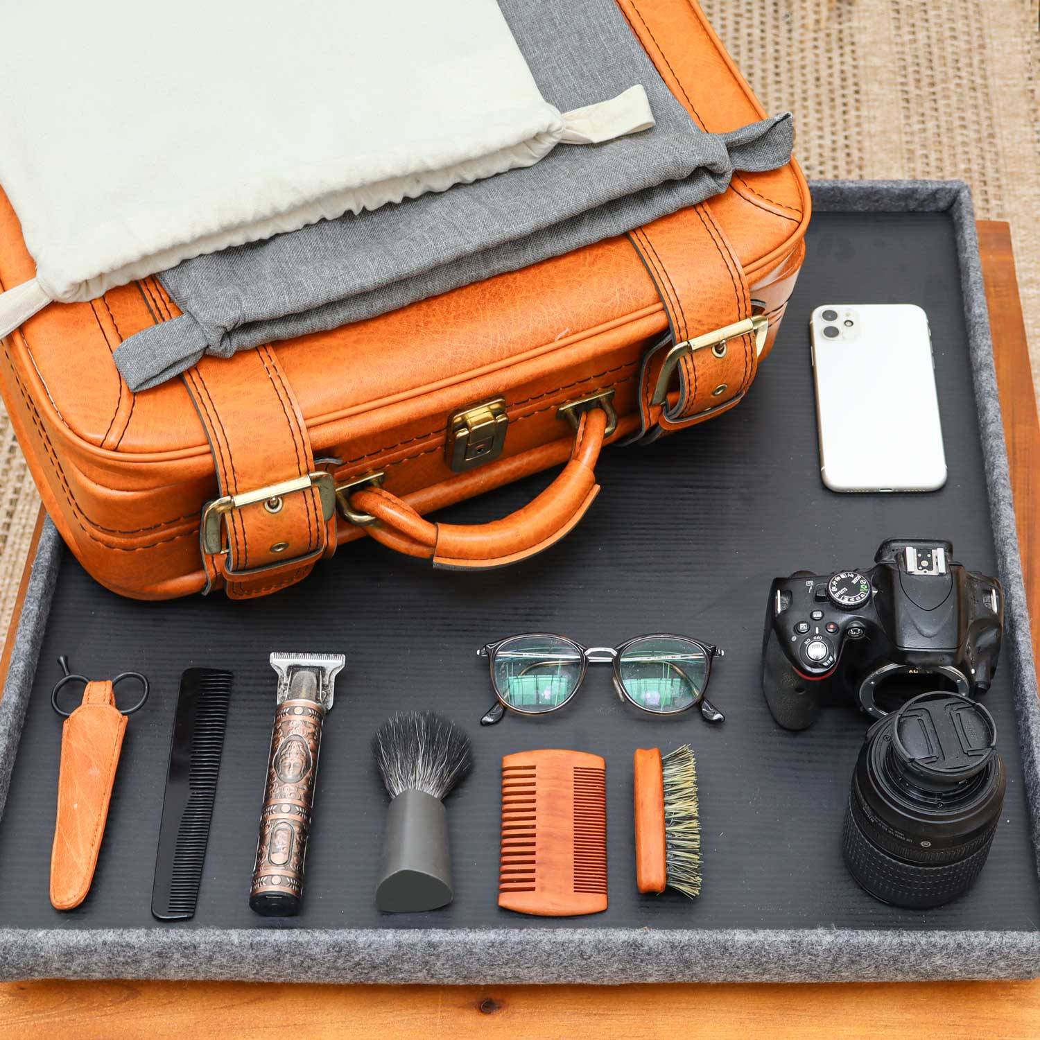 6 Leinen Look Packbeutel - 32x32cm Reisebeutel Packtaschen Koffer Organizer Set