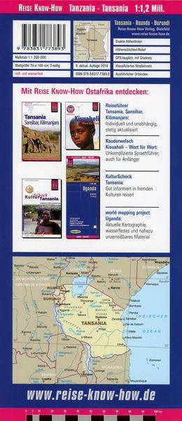 Reise Know-How Landkarte Tansania, Ruanda, Burundi (1:1.200.000)
