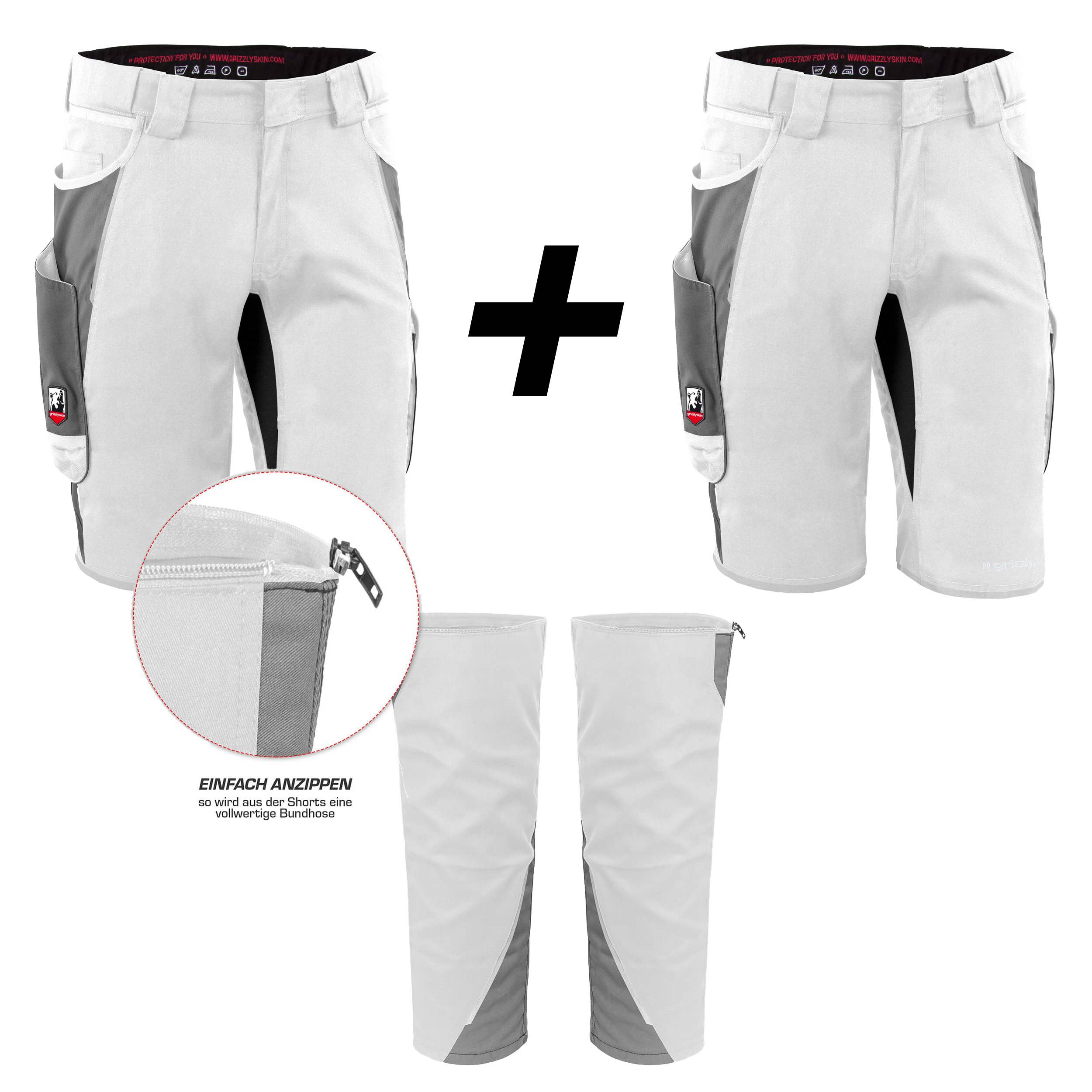 QUALITEX HIGH QUALITY WORKWEAR Shorts IRON - weiß/grau - Herren: 44 Damen: 38