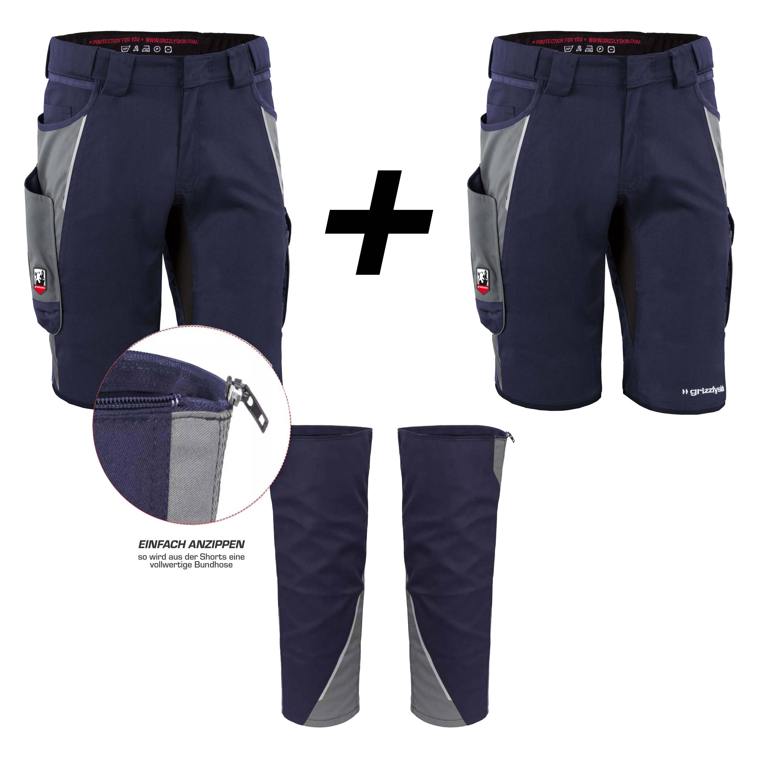 QUALITEX HIGH QUALITY WORKWEAR Shorts IRON - marine/grau - Herren: 58 Damen: 52