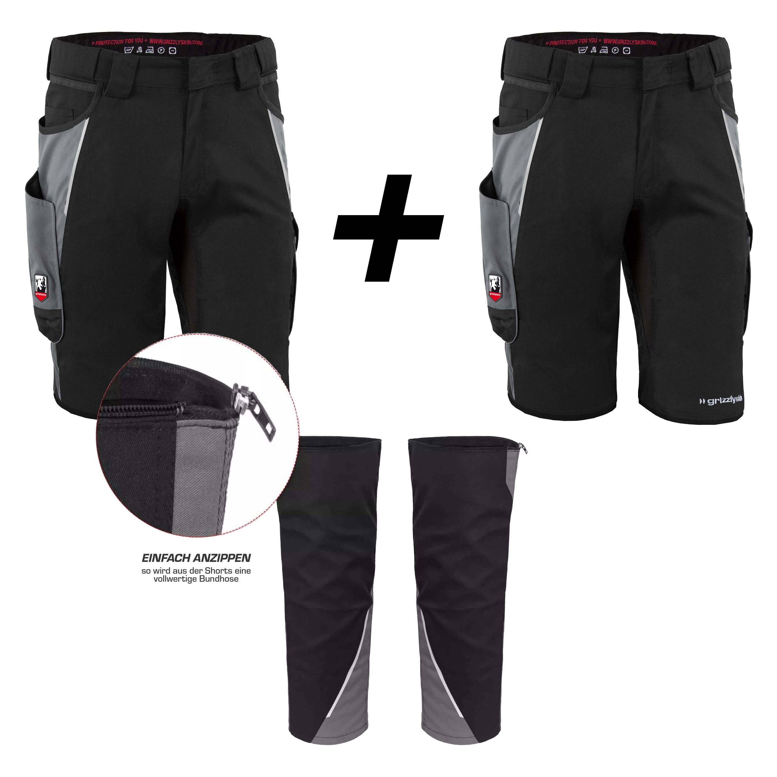 QUALITEX HIGH QUALITY WORKWEAR Shorts IRON - schwarz/grau - Herren: 70 Damen: 64