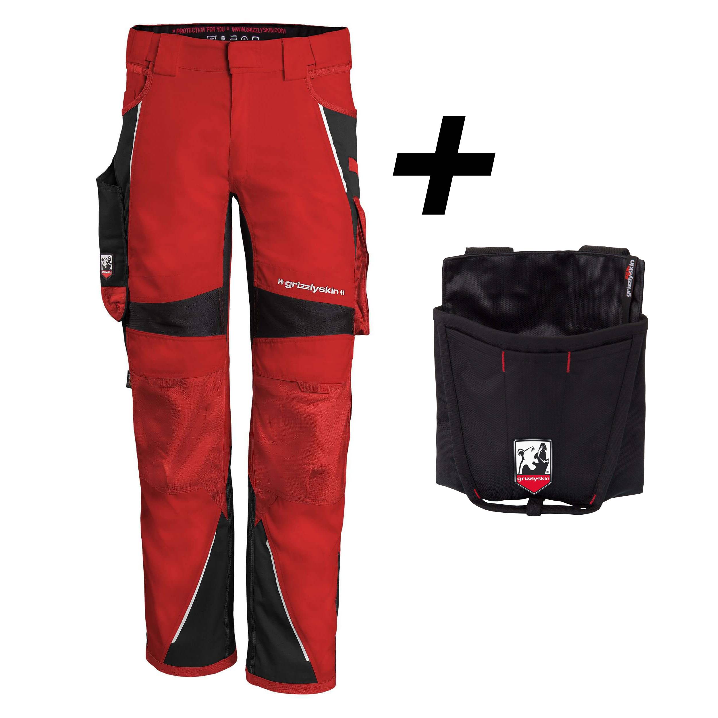 QUALITEX HIGH QUALITY WORKWEAR Bundhose IRON - rot/schwarz - Herren: 72 Damen: 66