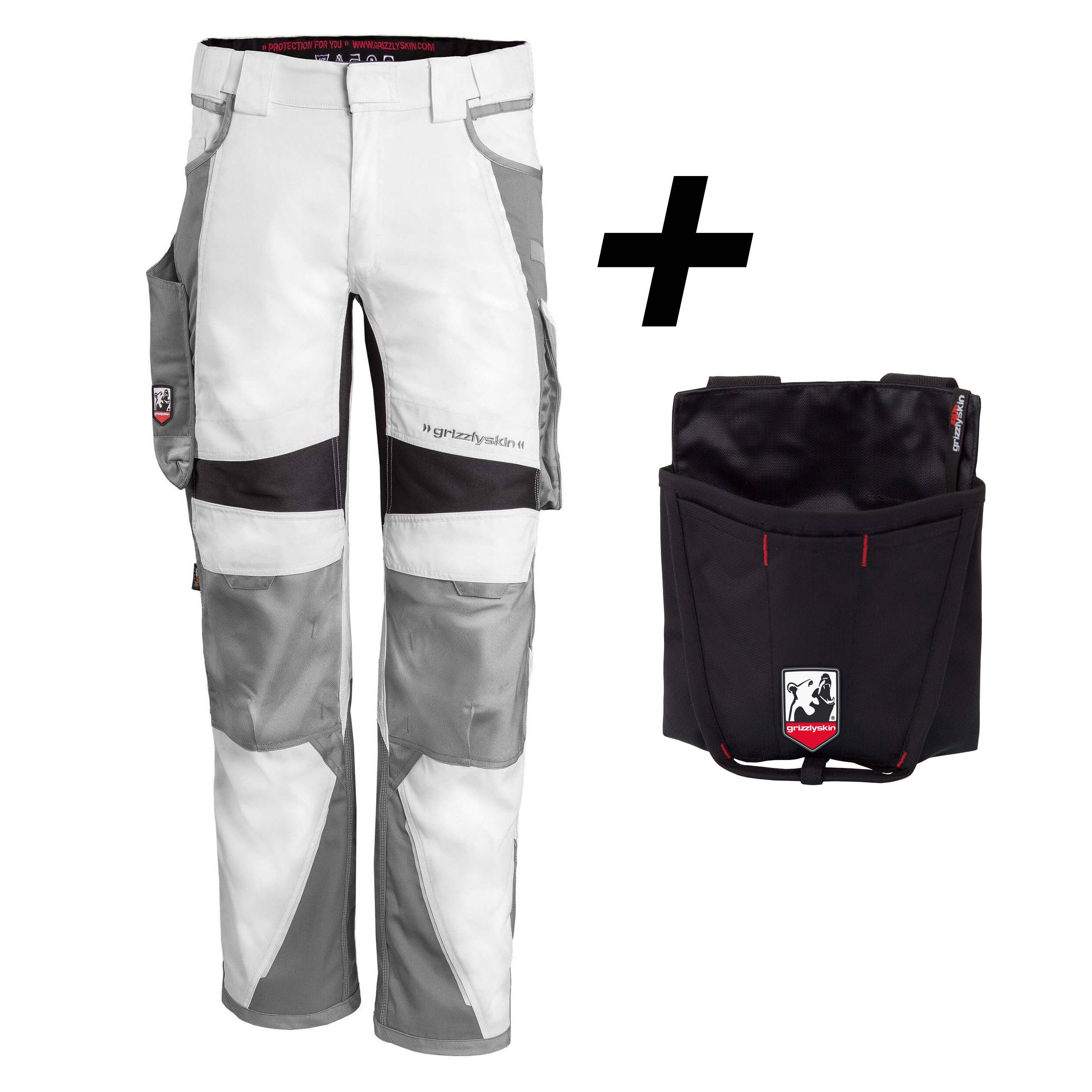 QUALITEX HIGH QUALITY WORKWEAR Bundhose IRON - weiß/grau - Herren: 52 Damen: 46