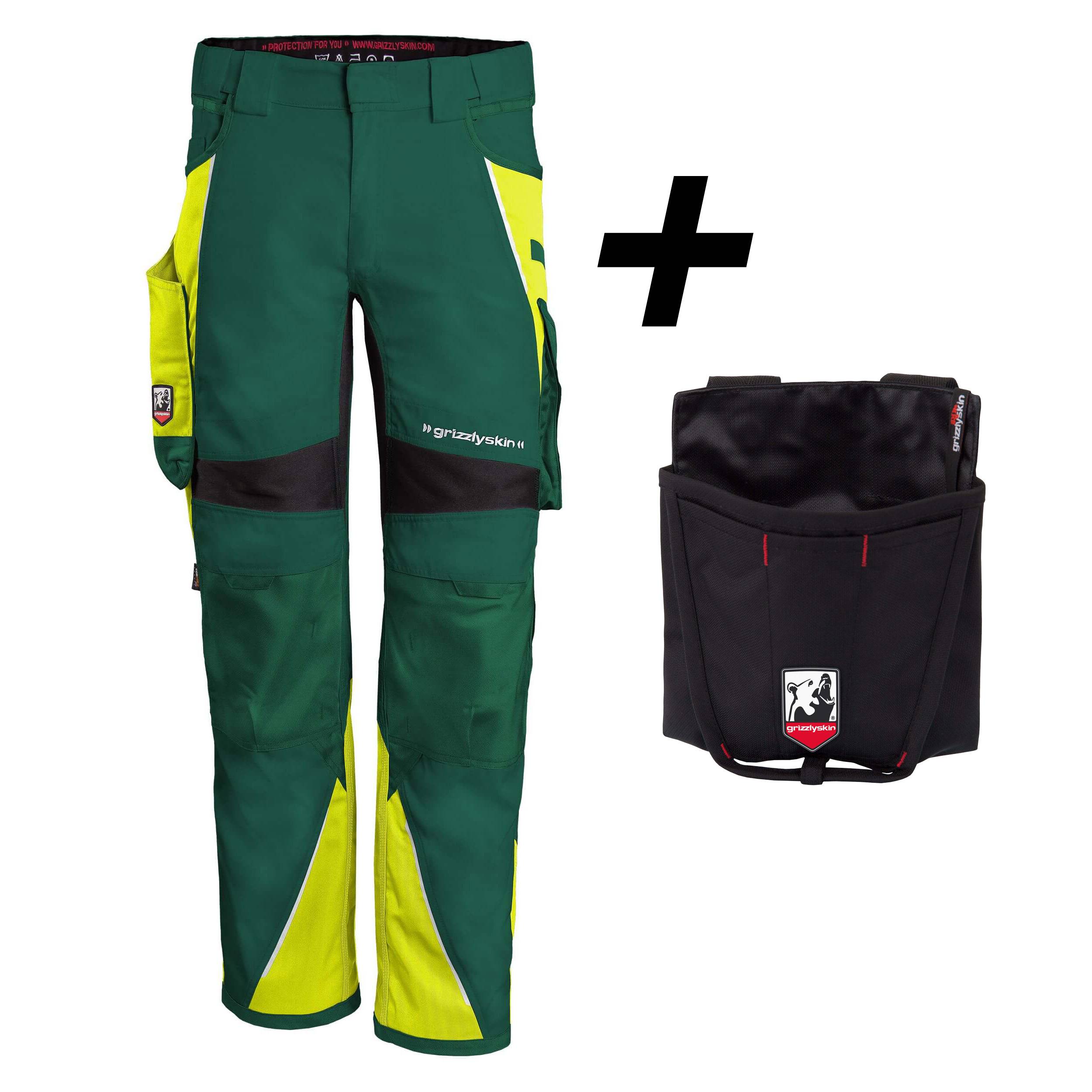 QUALITEX HIGH QUALITY WORKWEAR Bundhose IRON - grün/warngelb - Herren: 42 Damen: 36