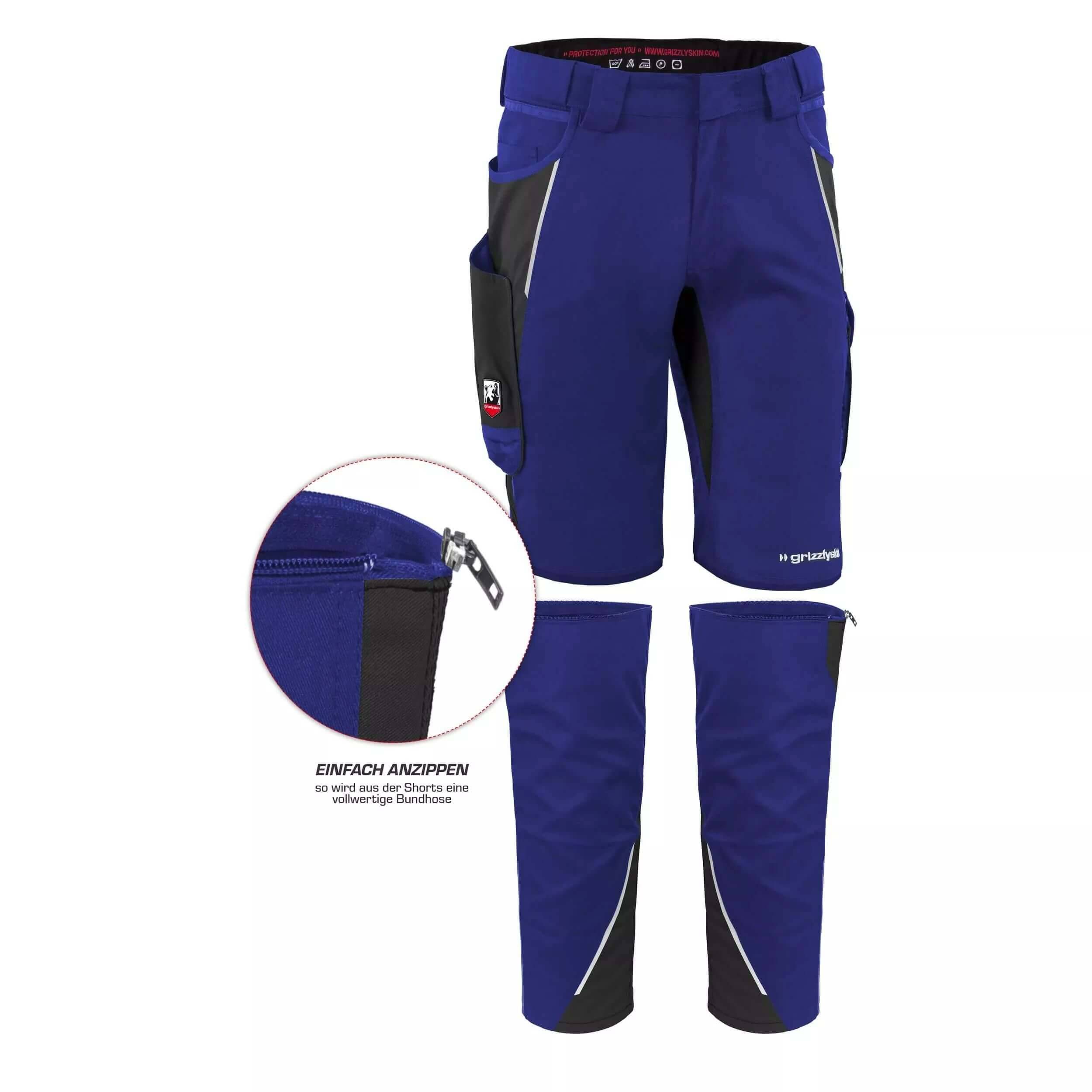 QUALITEX HIGH QUALITY WORKWEAR Shorts IRON - kornblau/schwarz - Herren: 74 Damen: 68