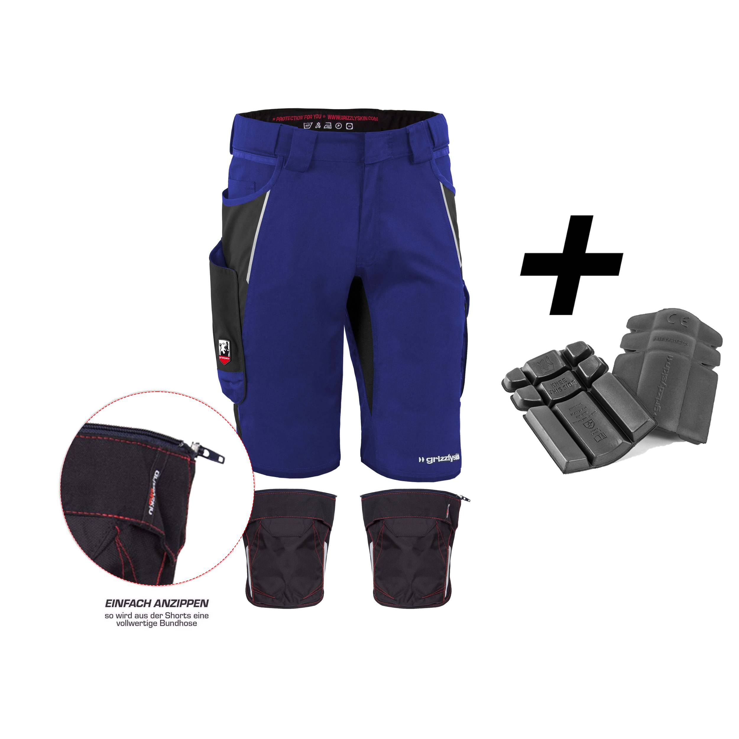 QUALITEX HIGH QUALITY WORKWEAR Shorts IRON - kornblau/schwarz - Herren: 42 Damen: 36