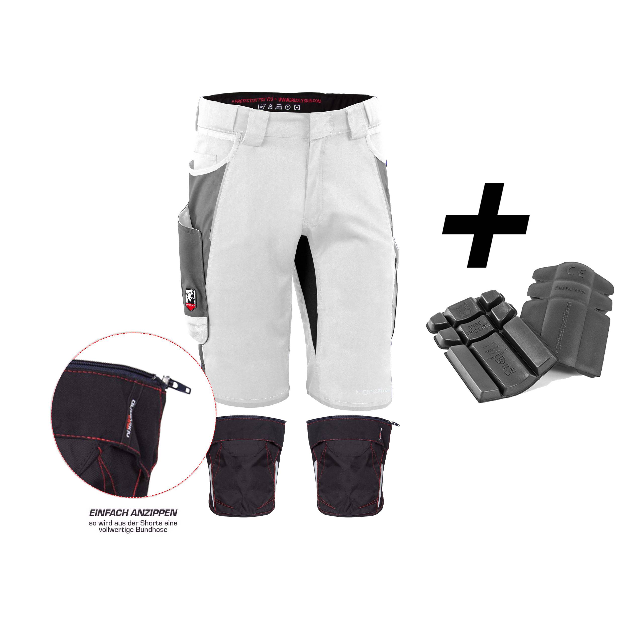 QUALITEX HIGH QUALITY WORKWEAR Shorts IRON - weiß/grau - Herren: 74 Damen: 68
