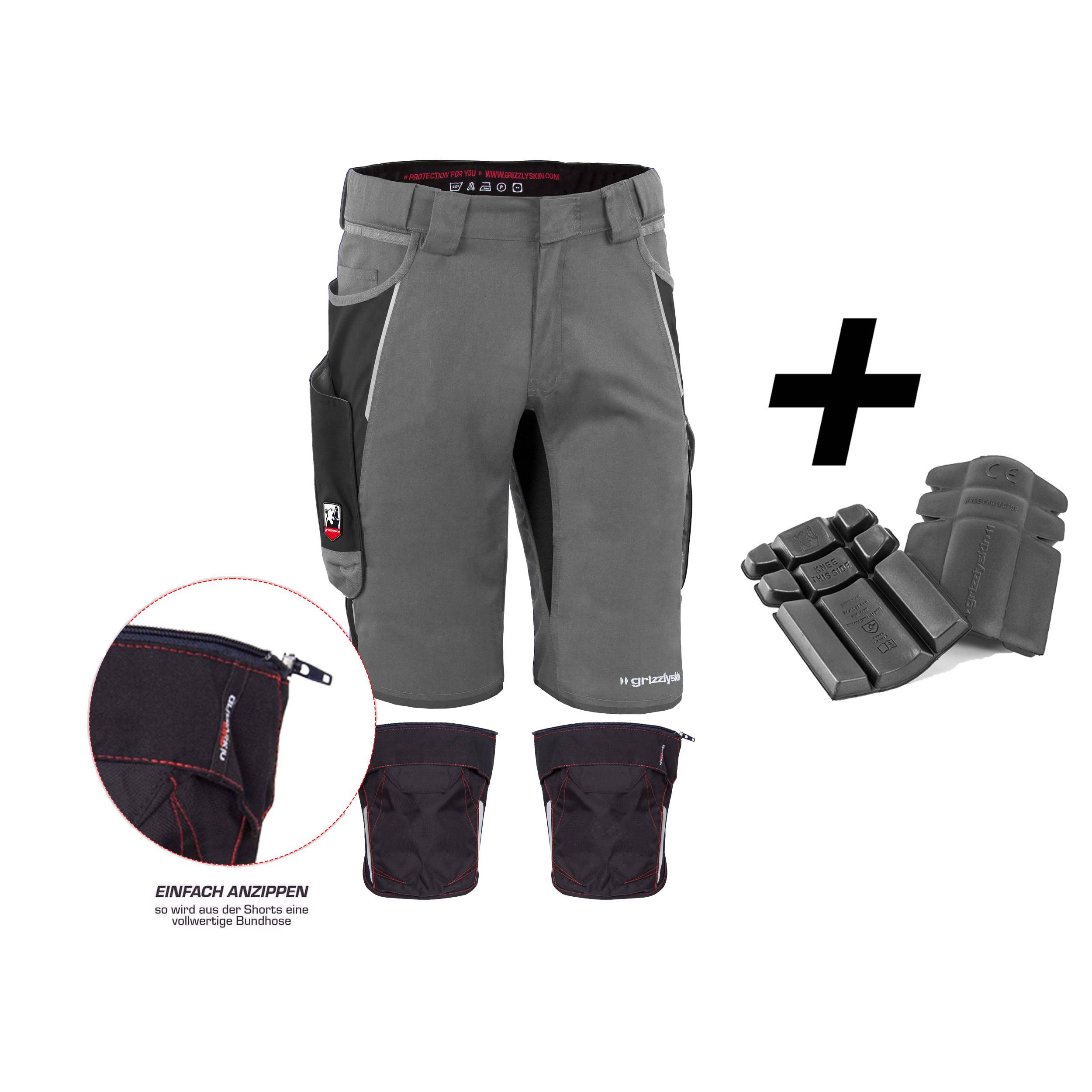 QUALITEX HIGH QUALITY WORKWEAR Shorts IRON - grau/schwarz - Herren: 52 Damen: 46