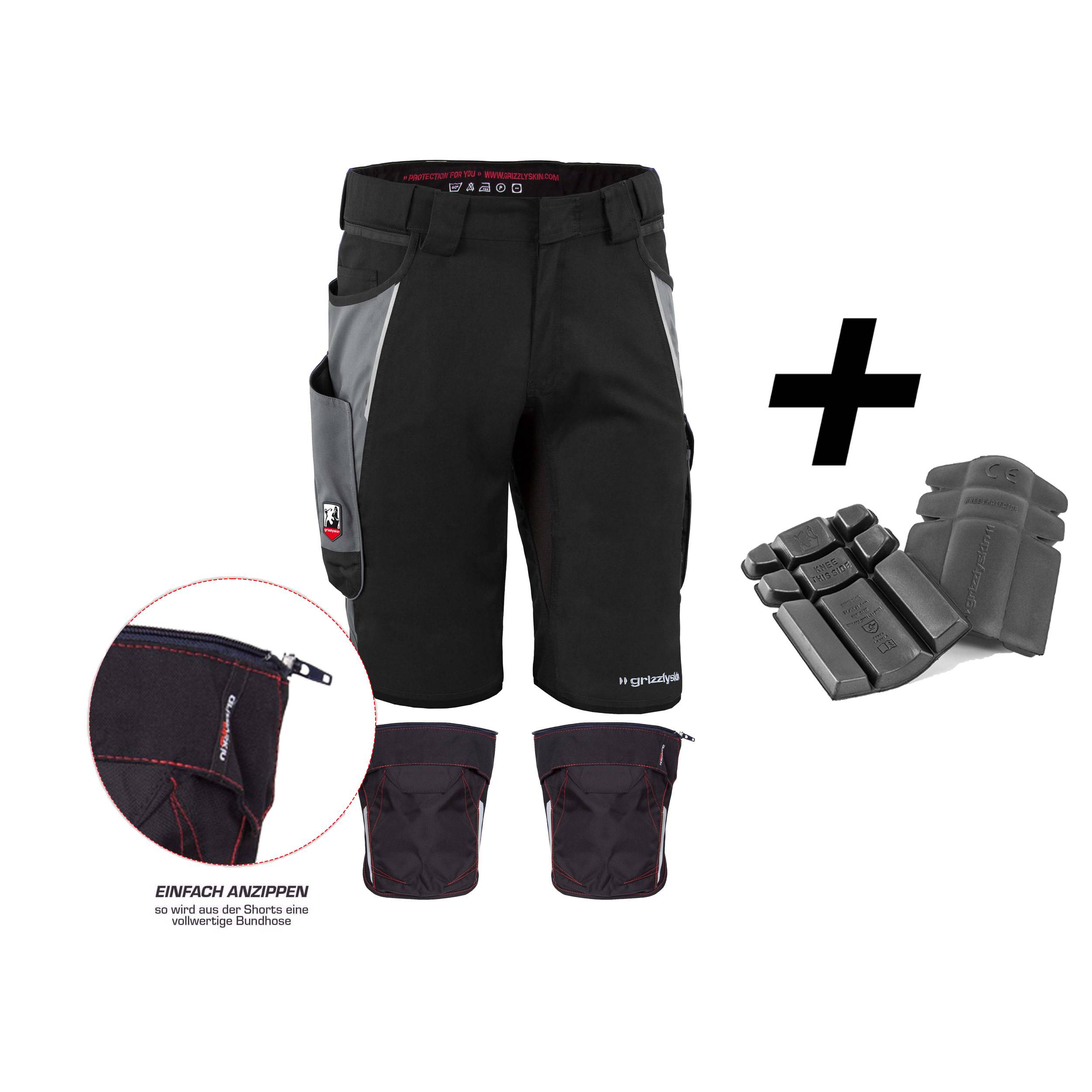 QUALITEX HIGH QUALITY WORKWEAR Shorts IRON - schwarz/grau - Herren: 68 Damen: 62