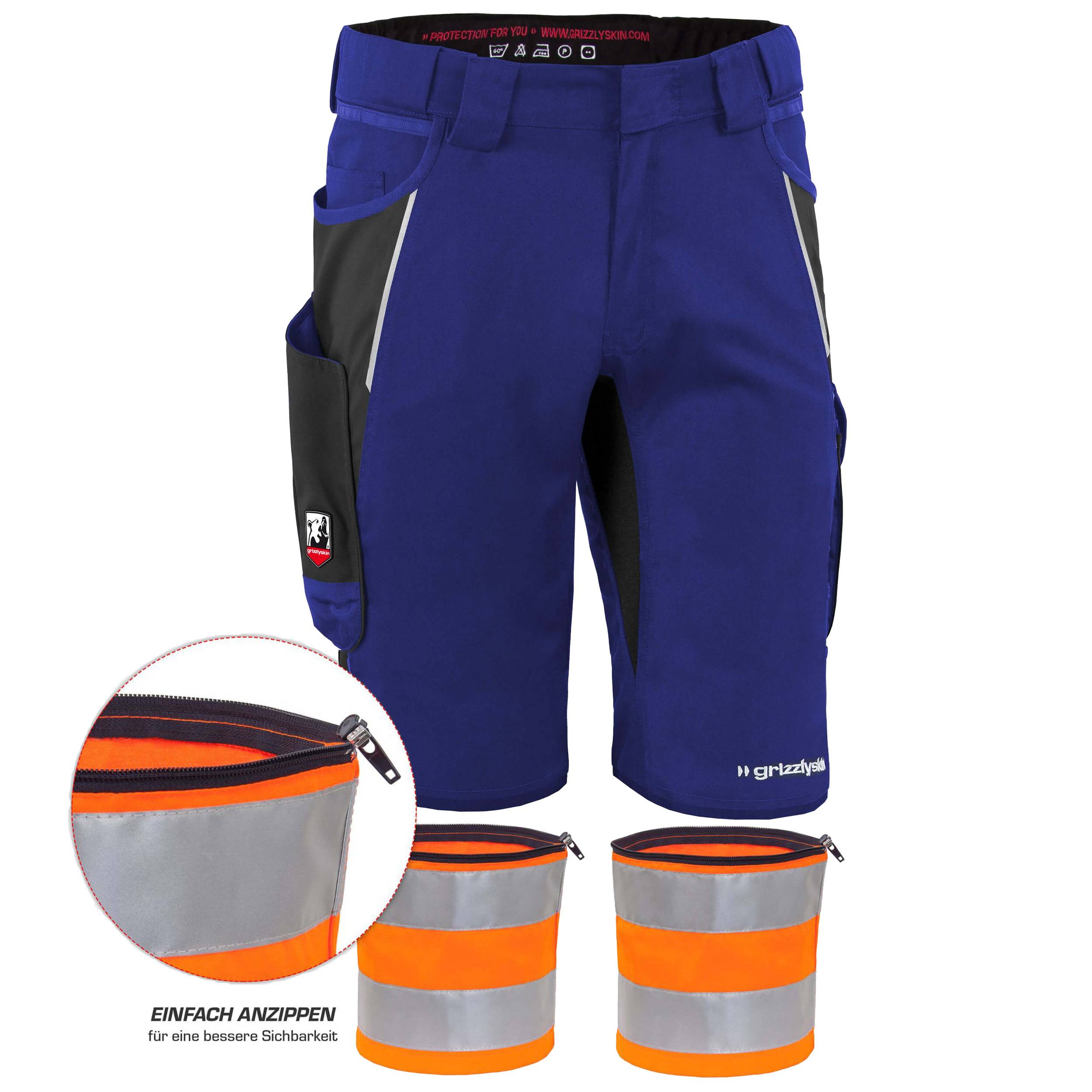 QUALITEX HIGH QUALITY WORKWEAR Shorts IRON - kornblau/schwarz - Herren: 72 Damen: 66
