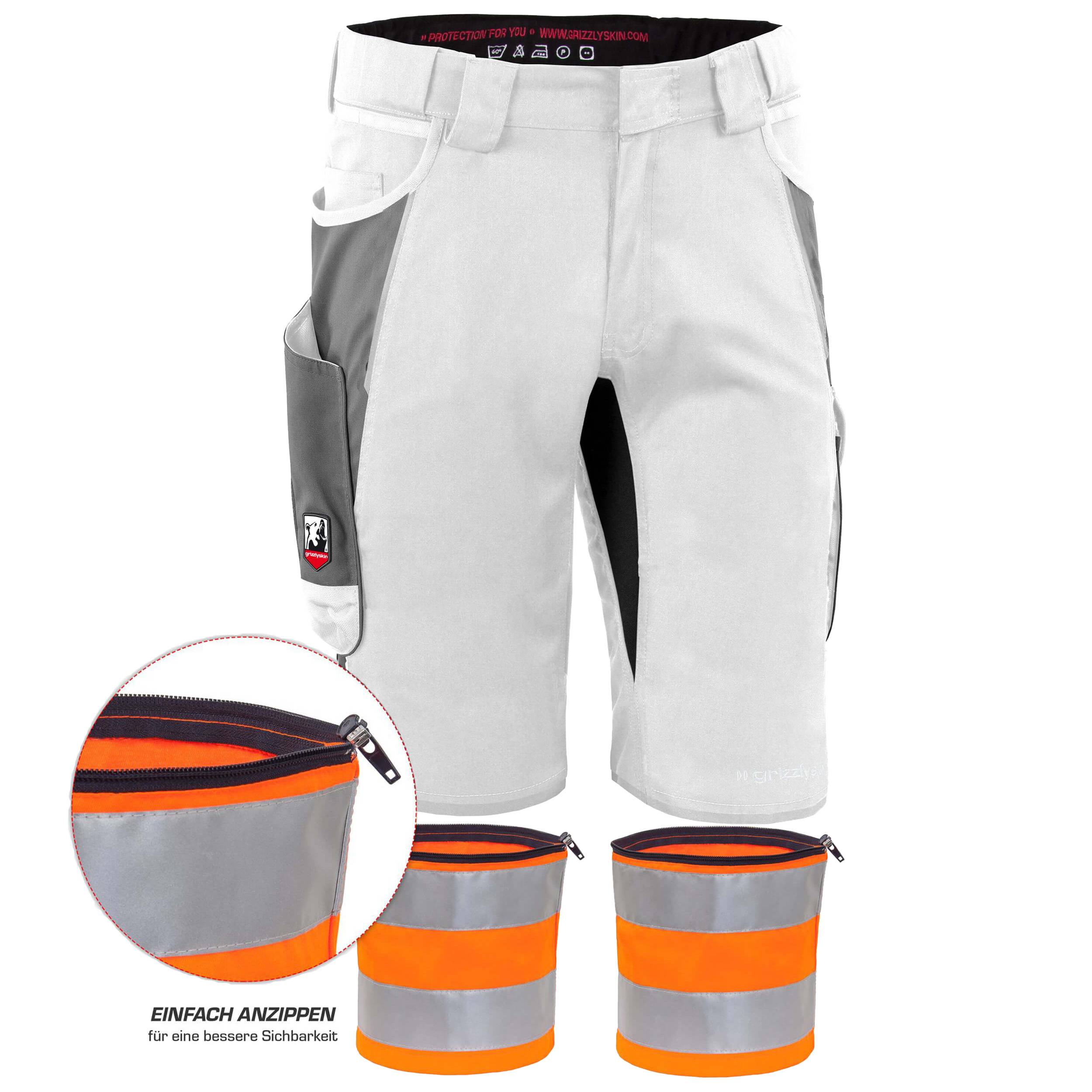 QUALITEX HIGH QUALITY WORKWEAR Shorts IRON - weiß/grau - Herren: 76
