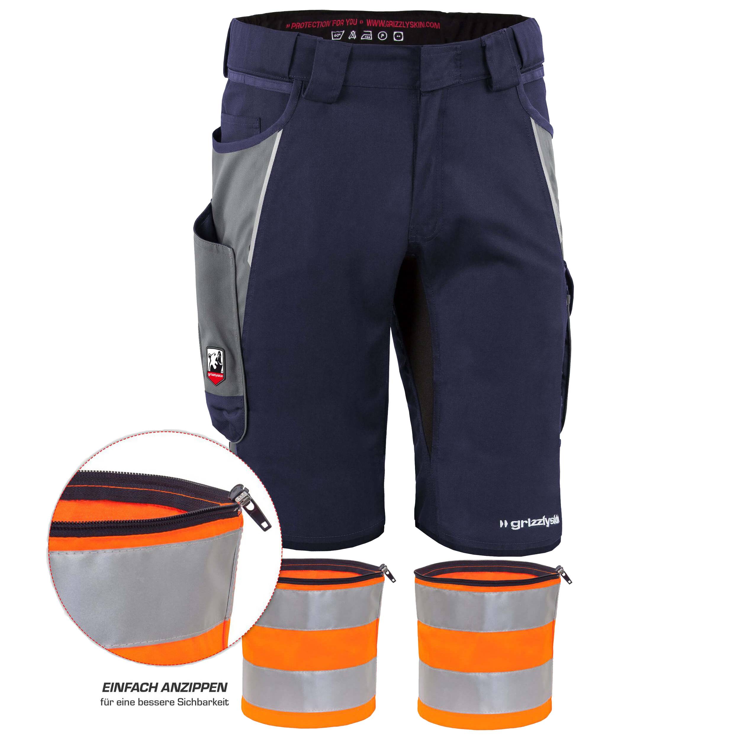 QUALITEX HIGH QUALITY WORKWEAR Shorts IRON - marine/grau - Herren: 70 Damen: 64