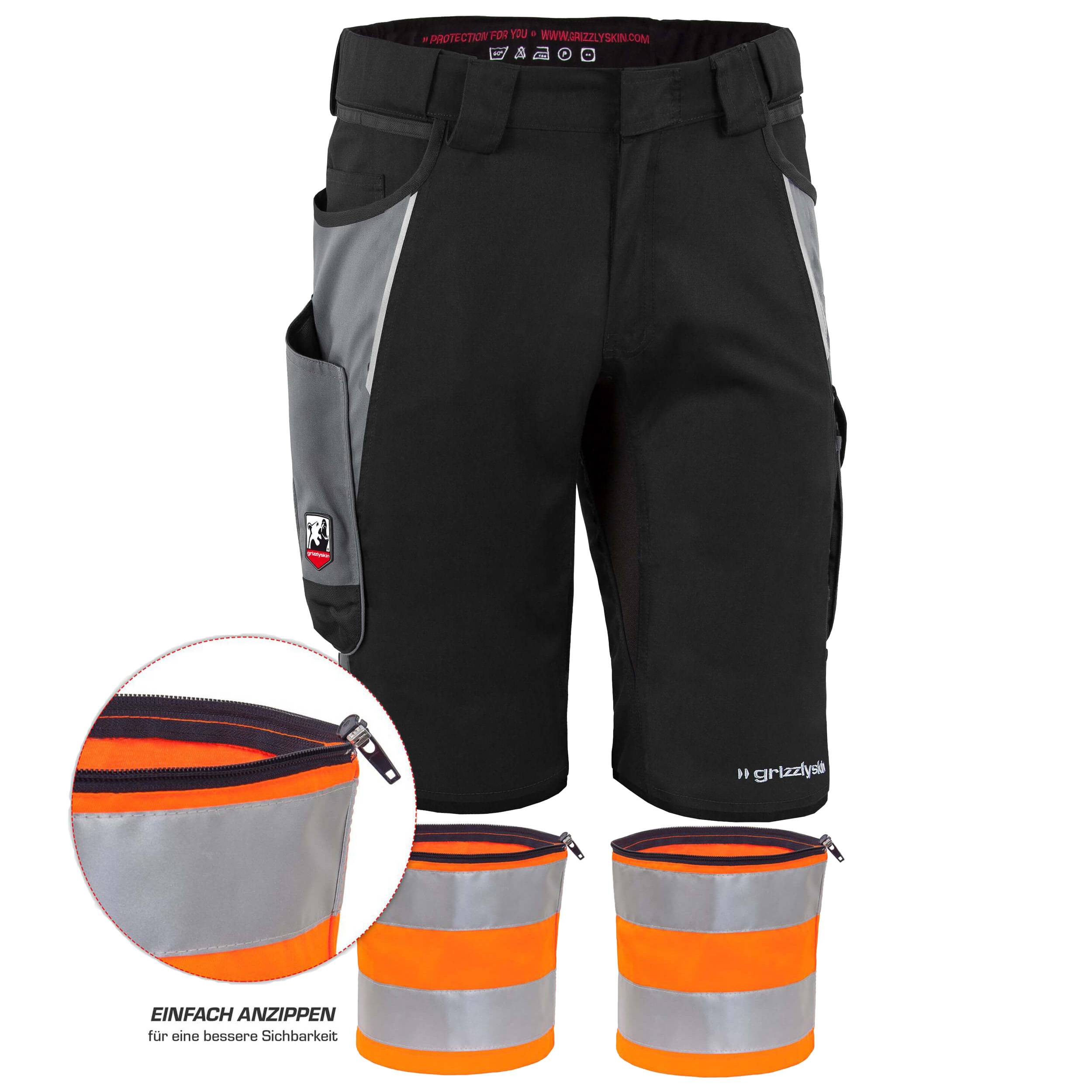 QUALITEX HIGH QUALITY WORKWEAR Shorts IRON - schwarz/grau - Herren: 72 Damen: 66