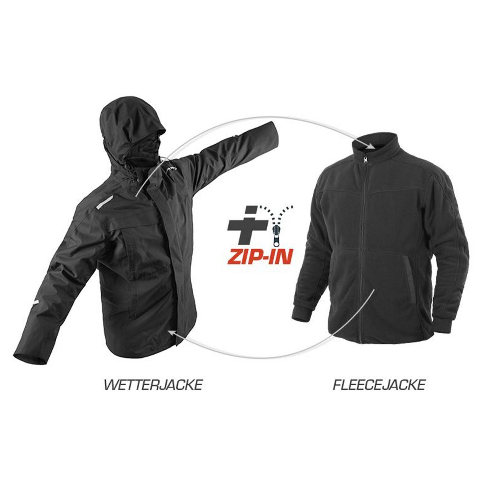 QUALITEX HIGH QUALITY WORKWEAR Allwetterjacke IND - schwarz - Herren: 3XL Damen: 3XL