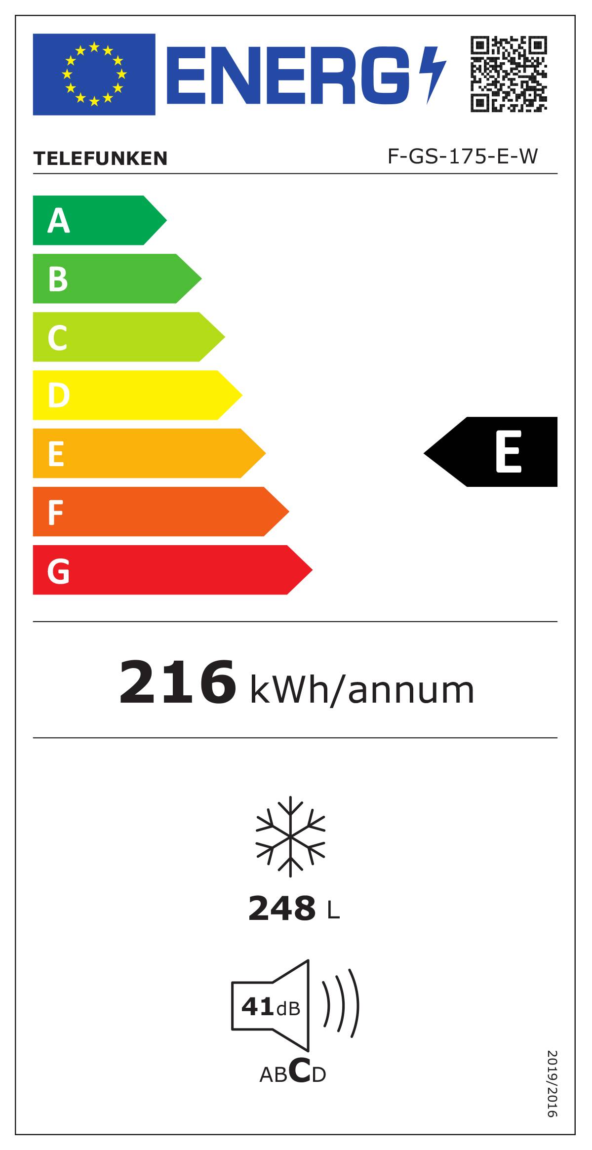 Telefunken Gefrierschrank groß | Tiefkühlschrank freistehend | 248 Liter | 4*-Gefrieren | F-GS-175-E-W weiß