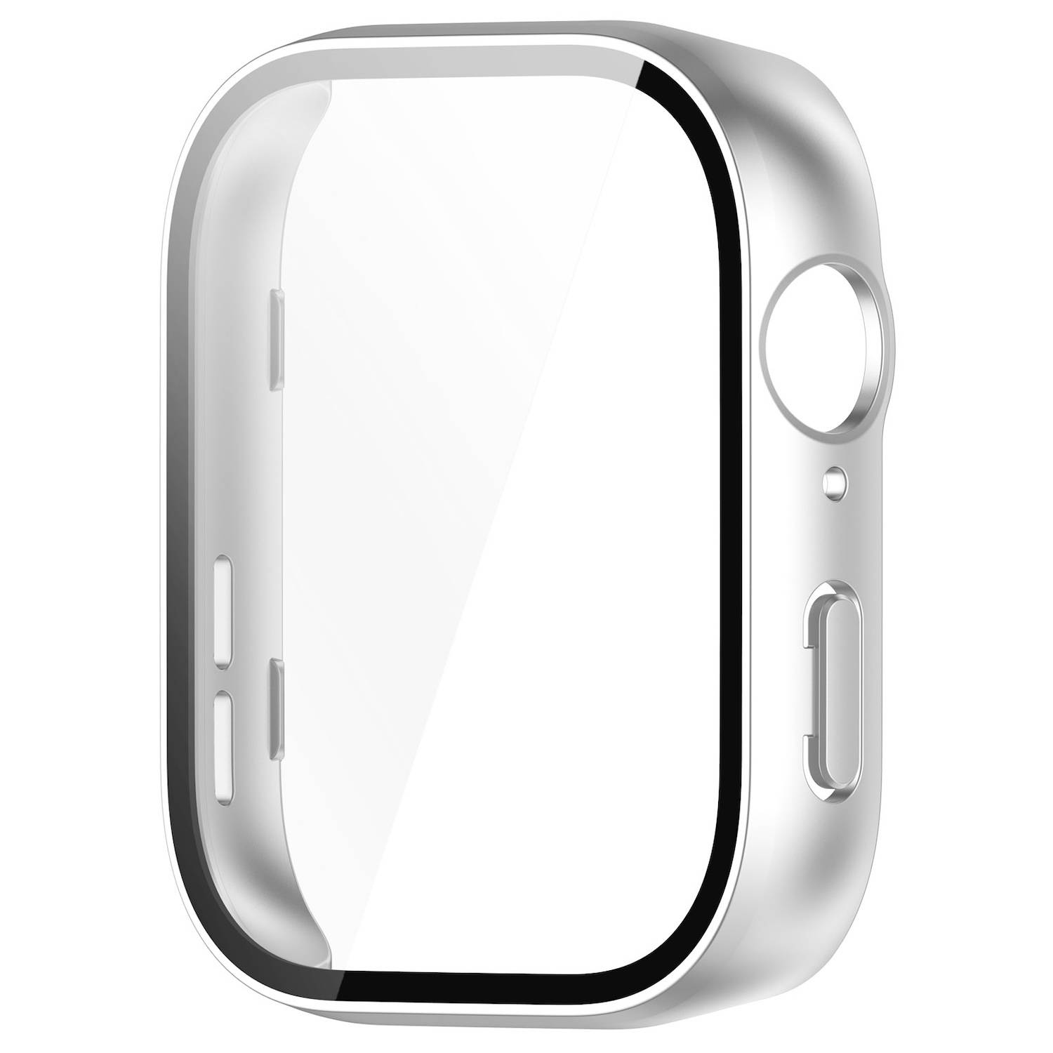 Für Huawei Watch Fit 3 PC Smart Hülle + H9 Schutz Hart Glas Silber