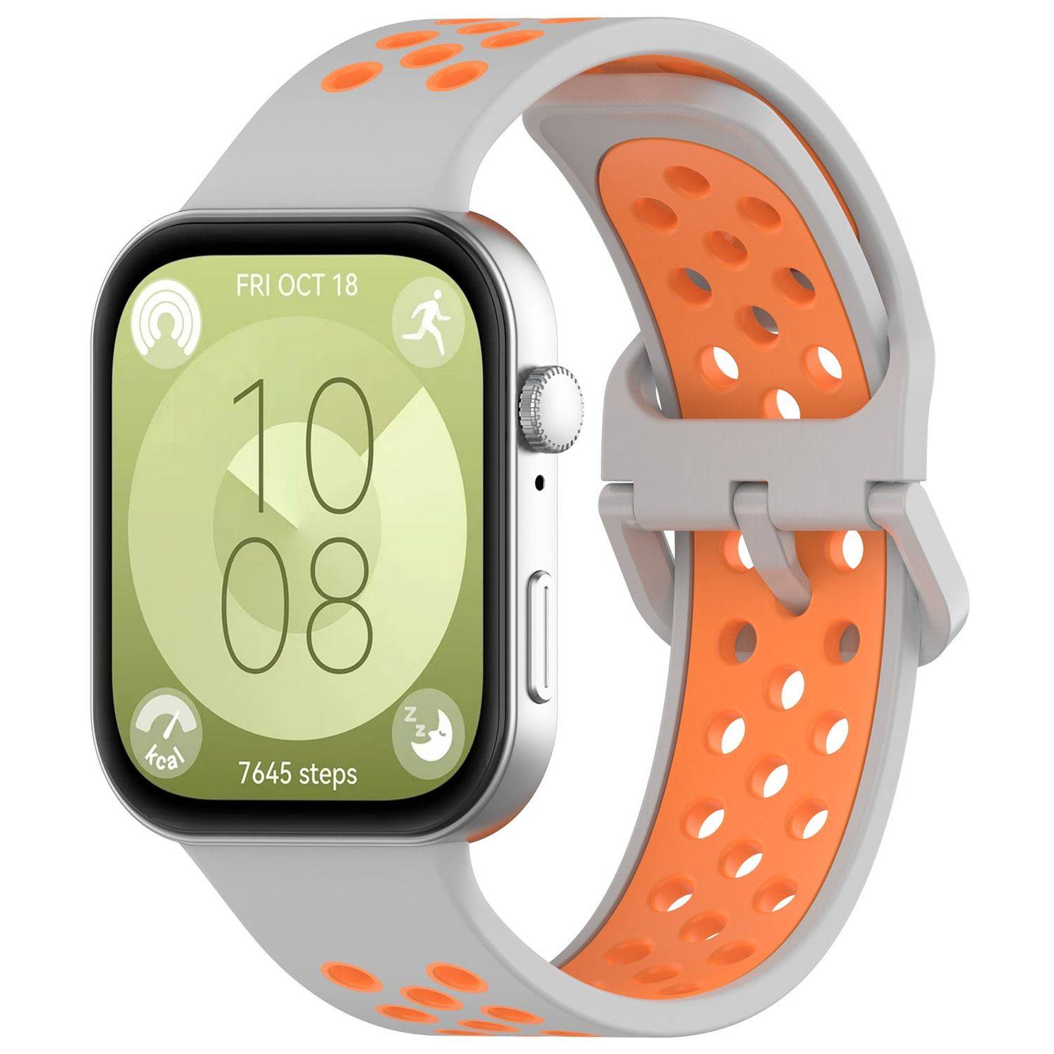 Für Huawei Watch Fit 3 Two Color Silikon Sport Arm Band Grau / Orange