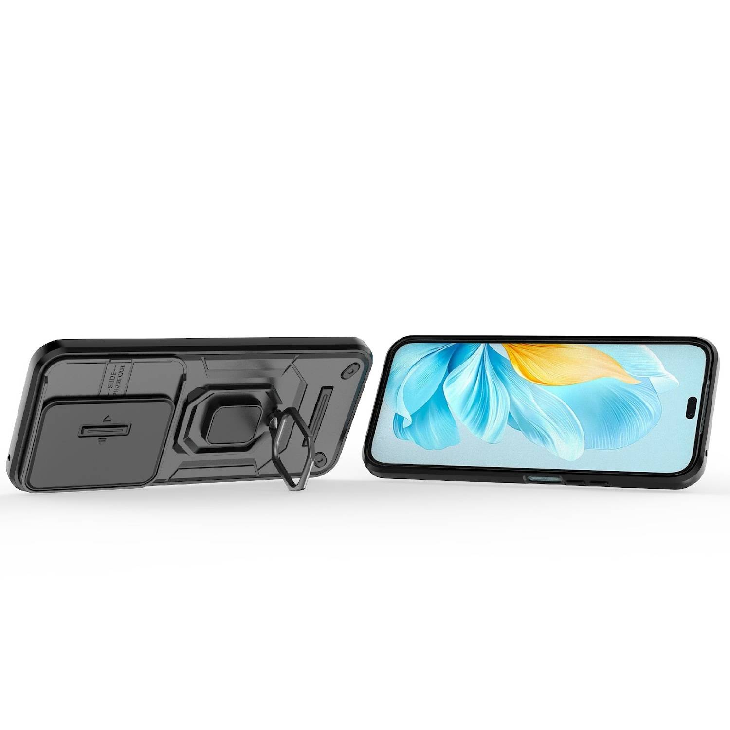 Für Honor 200 Lite Sliding Kamera TPU / PC Schutzhülle Ring Halterung