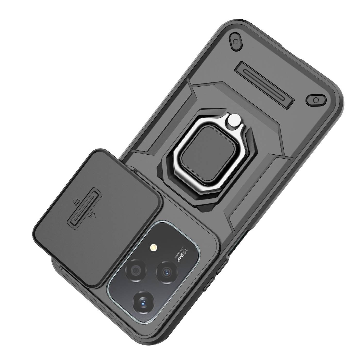 Für Honor 200 Lite Sliding Kamera TPU / PC Schutzhülle Ring Halterung