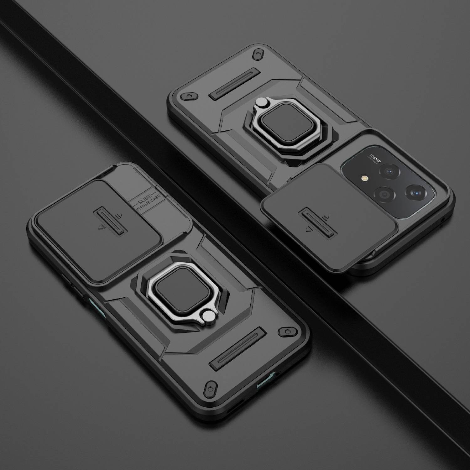Für Honor 200 Lite Sliding Kamera TPU / PC Schutzhülle Ring Halterung