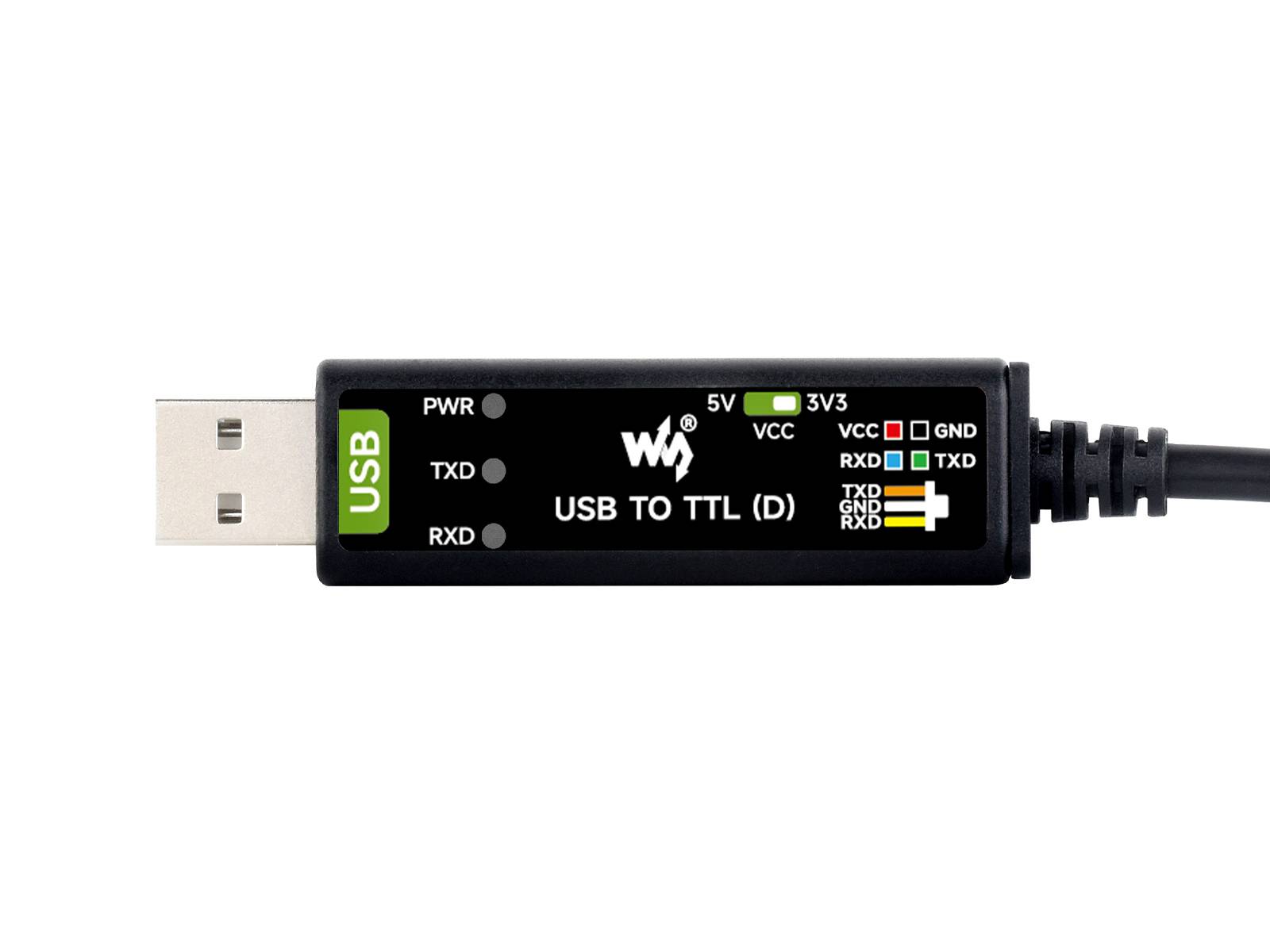 WaveShare Industrial USB TO TTL (D) Serial Cable (FT232RNL) for Raspberry Pi 5