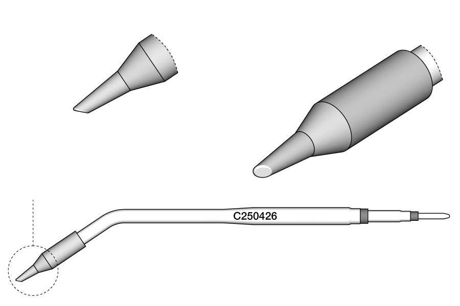Lötspitze für AL250/AP250, gebogen, abgeschrägt, C250426