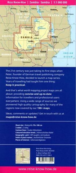 Reise Know-How Landkarte Sambia 1:1.000.000