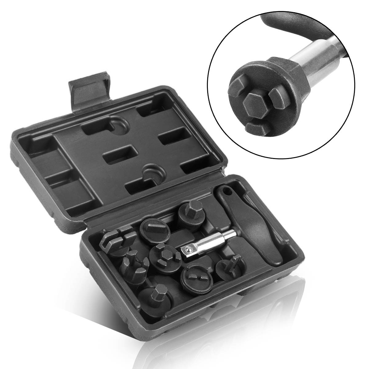 STAHLWERK Ölablass-Werkzeug Set 9 Teile Ölwechsel-Werkzeug Steckschlüssel-Satz