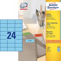 AVERY ZWECKFORM - Avery - Blau - 70 x 37 mm 2400 Etikett(en) (100 Bogen x 24)