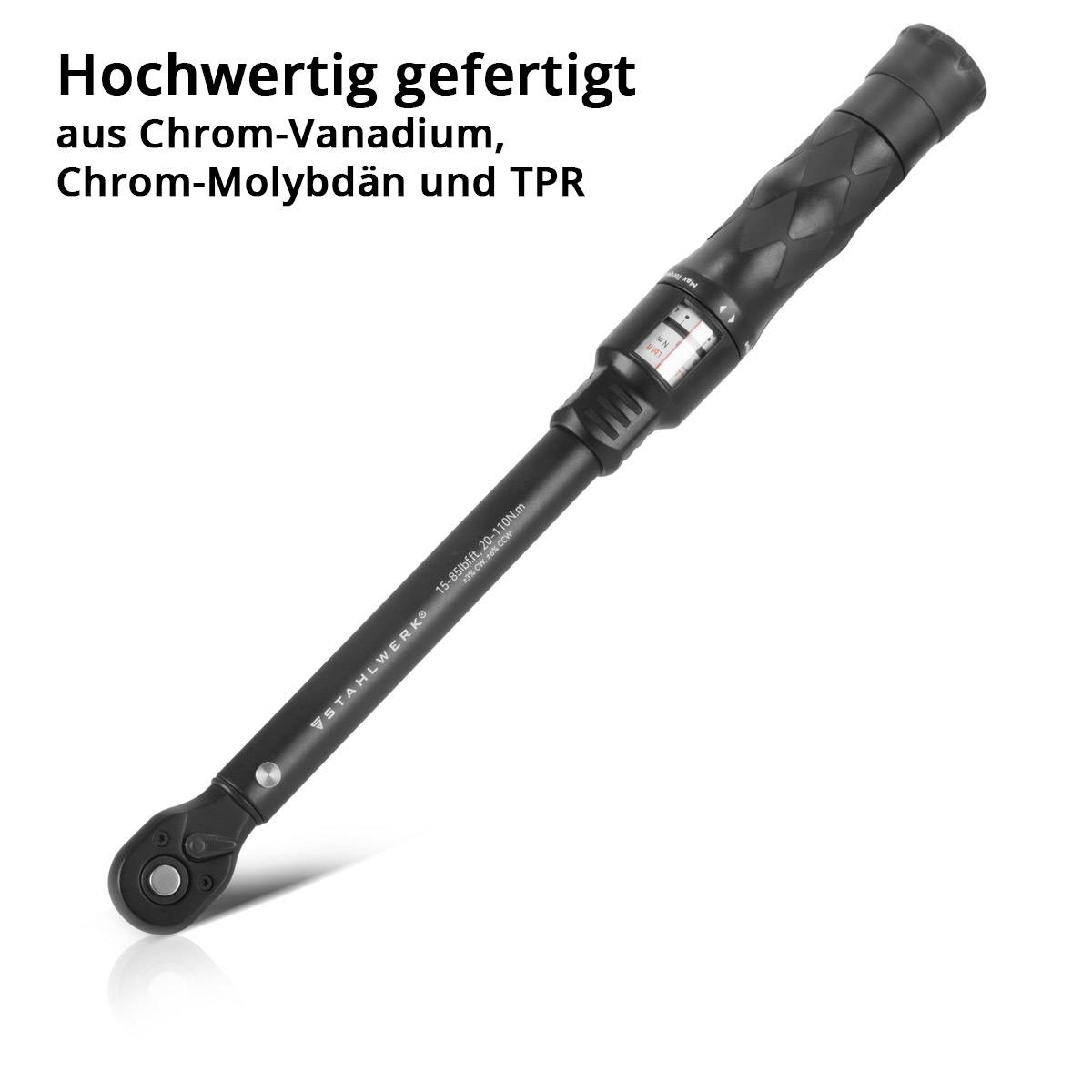 STAHLWERK Drehmomentschlüssel TWS-110 ST 72 Zähne 20-110 Nm 3/8“ Umschaltknarre