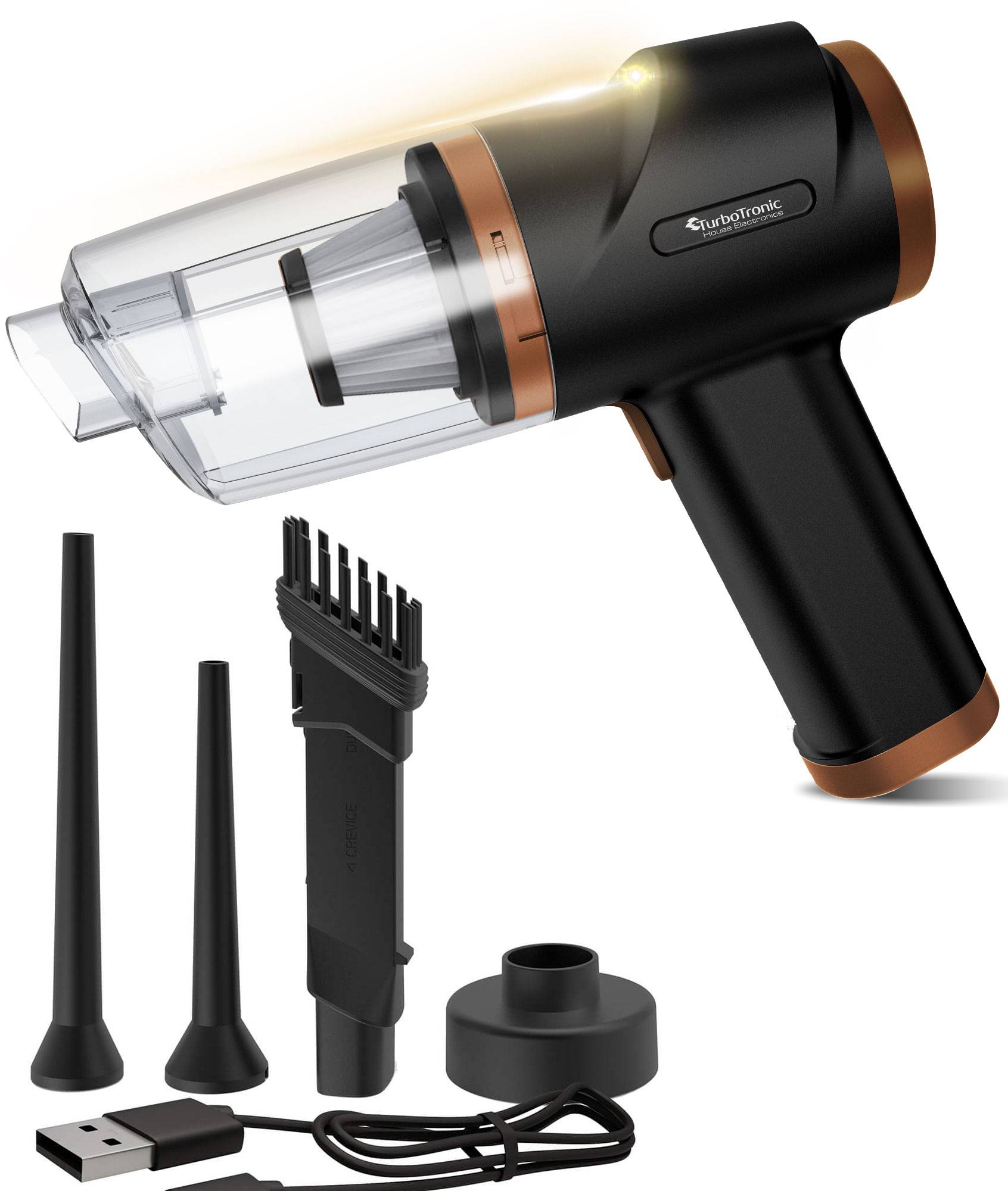 Akku Staubsauger 5KPA Handstaubsauger mit 47k RPM Gebläse 2 Stufen kabellos 0,15 L beutellos Fugendüse Akku Staubsauger kabellos für Auto Büro Hau