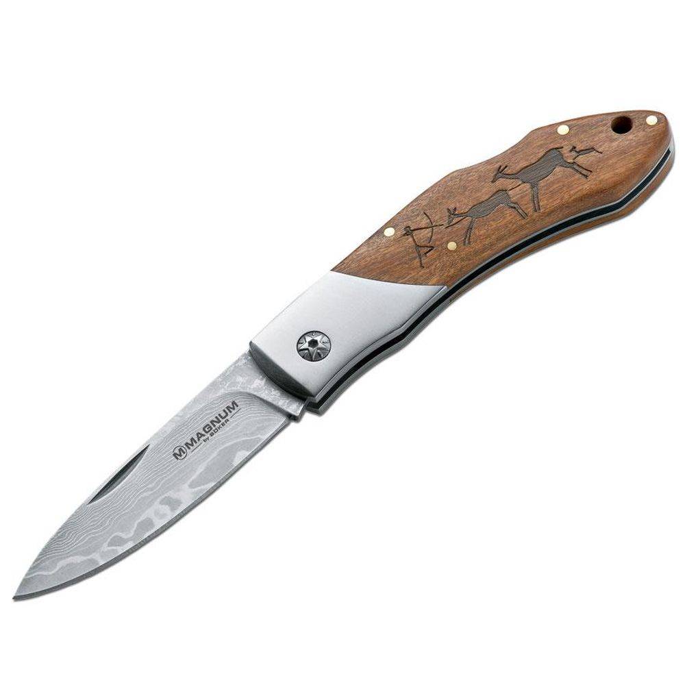 Magnum Caveman Damast Messer - Braun